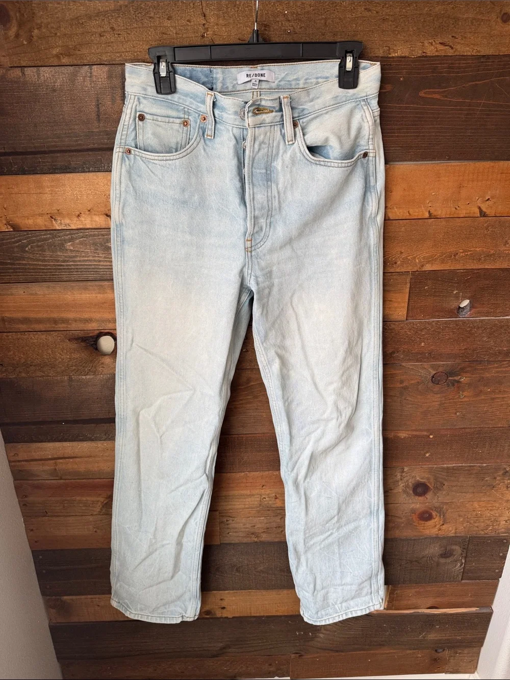 Re/Done Light Wash Denim Jeans - Pale Blue
